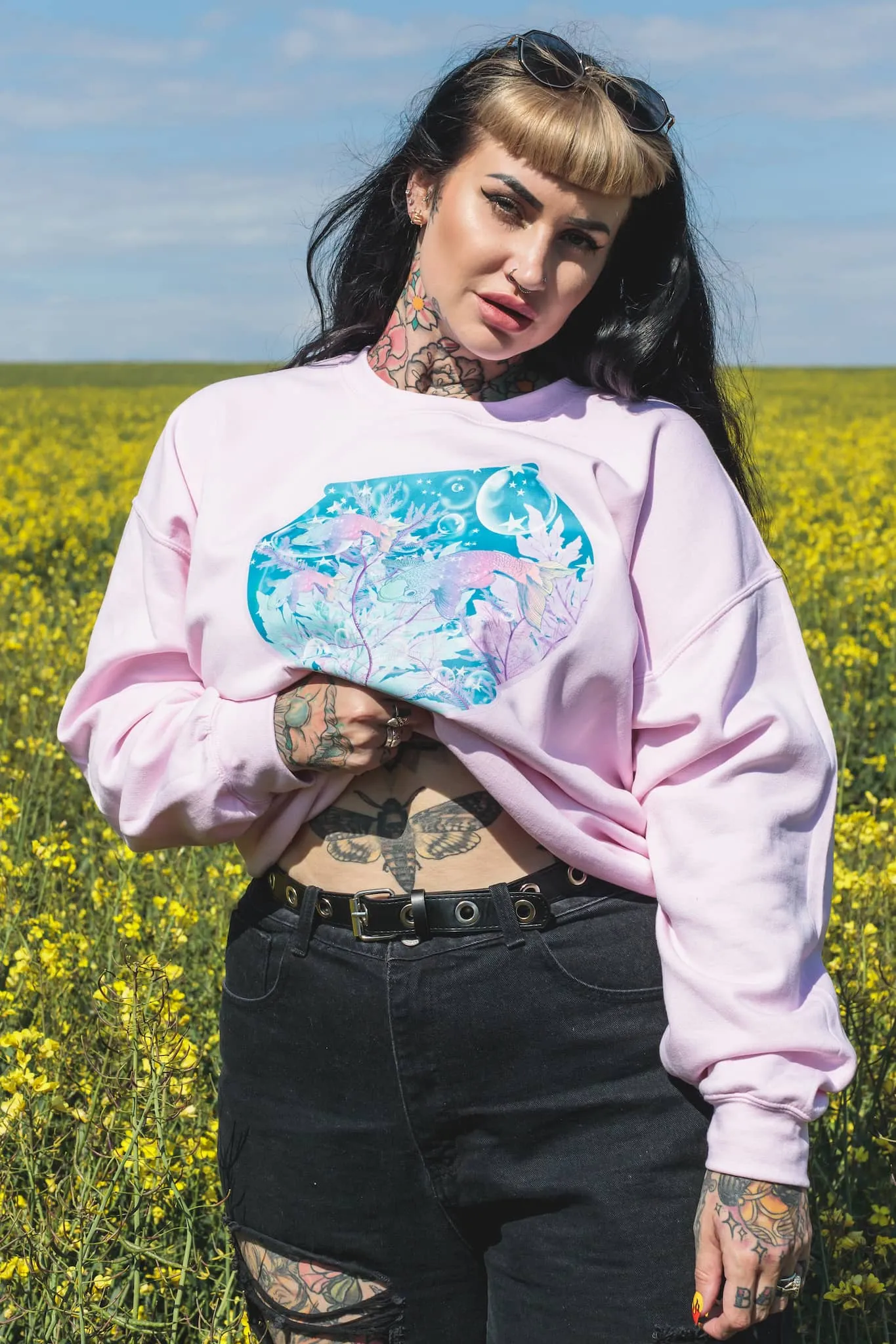 Fish Bowl Pastel Pink Sweater