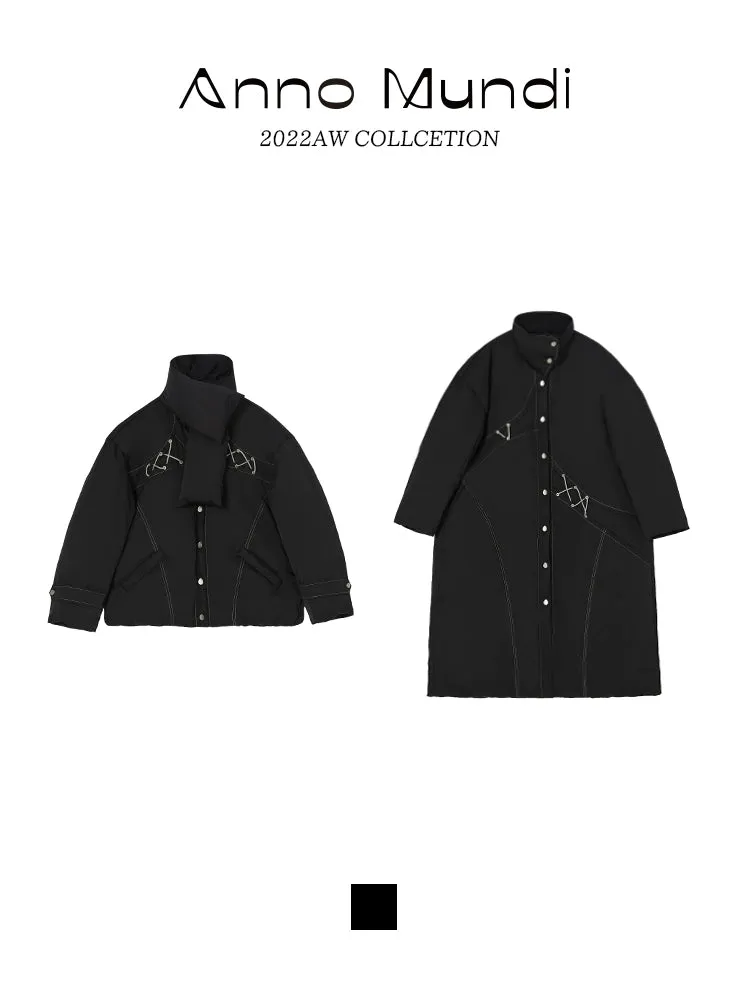 Futuristic Corded Down Winter Coat