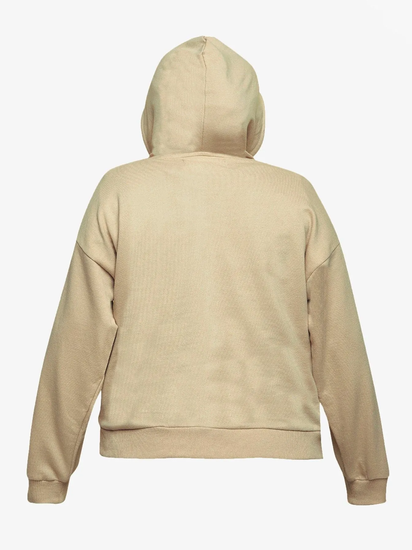 Girls Beige Flowers Print Terry Hoodie With Joggers - Lyush Kids