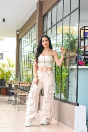 Got The Look Cargo Pants Beige