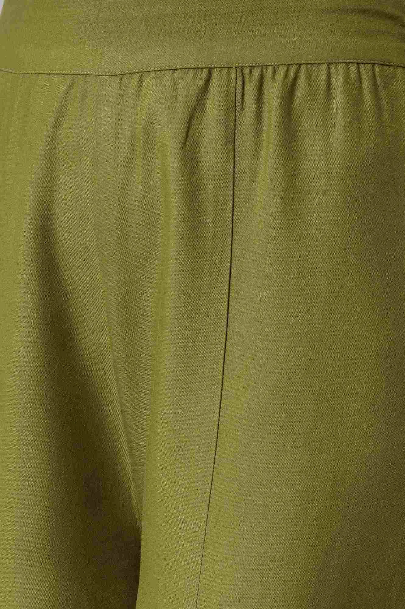 Green Ikkat Printed Jacket with Solid Green Top and Flared Pants Co-ord Set