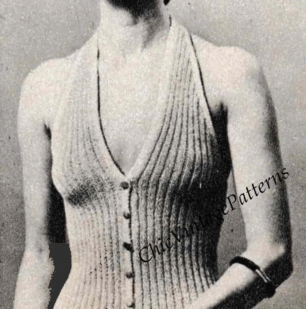 Halter Neck Top Pattern, Knitted Ladies Halter Neck Top, Instant Download