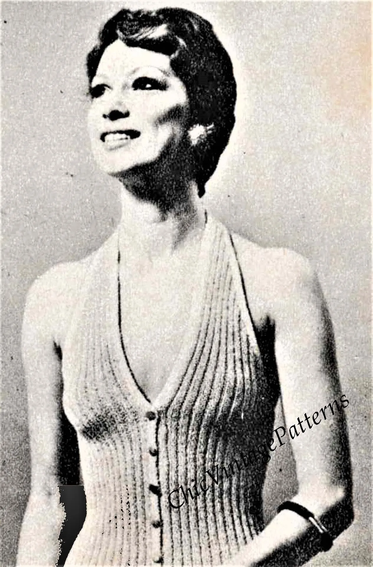 Halter Neck Top Pattern, Knitted Ladies Halter Neck Top, Instant Download