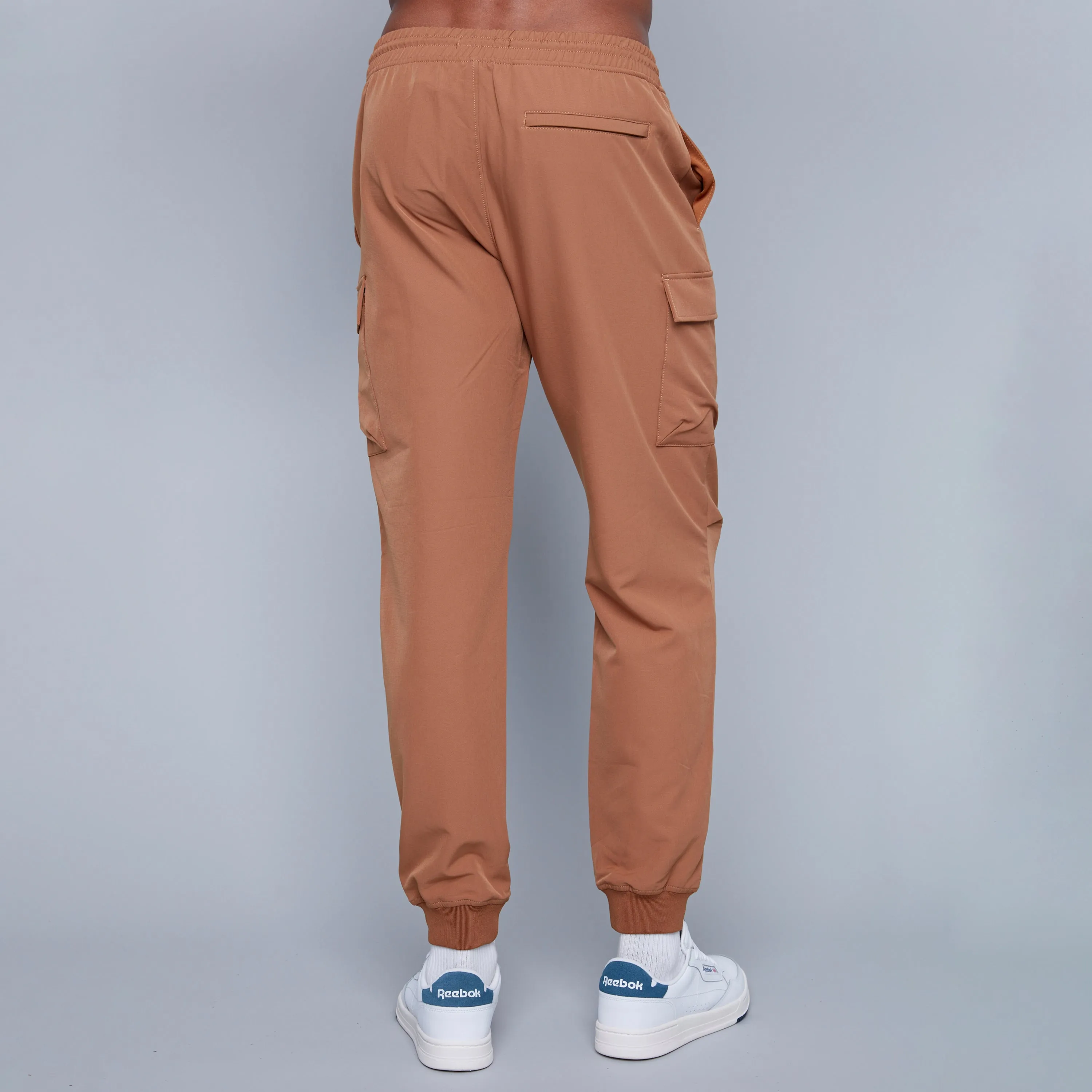 HEDGE MENS WOVEN CARGO JOGGER PANTS-DARK TAN, OLIVE