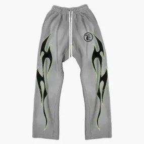 Hellstar Future Flames Sweatpants Grey/green