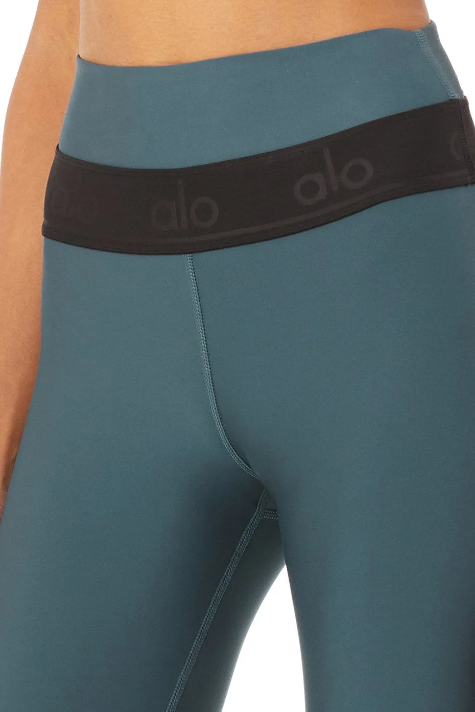 High-Waist Fitness Capri - Deep Jade/Black