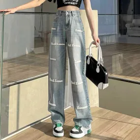 High Waist Harajuku Pink Lace-up Streetwear Jeans
