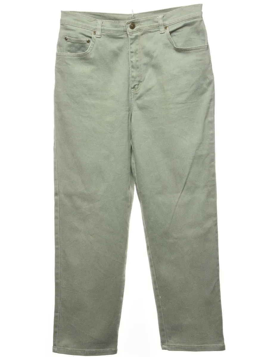 High Waist Tapered Light Green Jeans - W31 L28