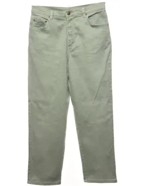 High Waist Tapered Light Green Jeans - W31 L28