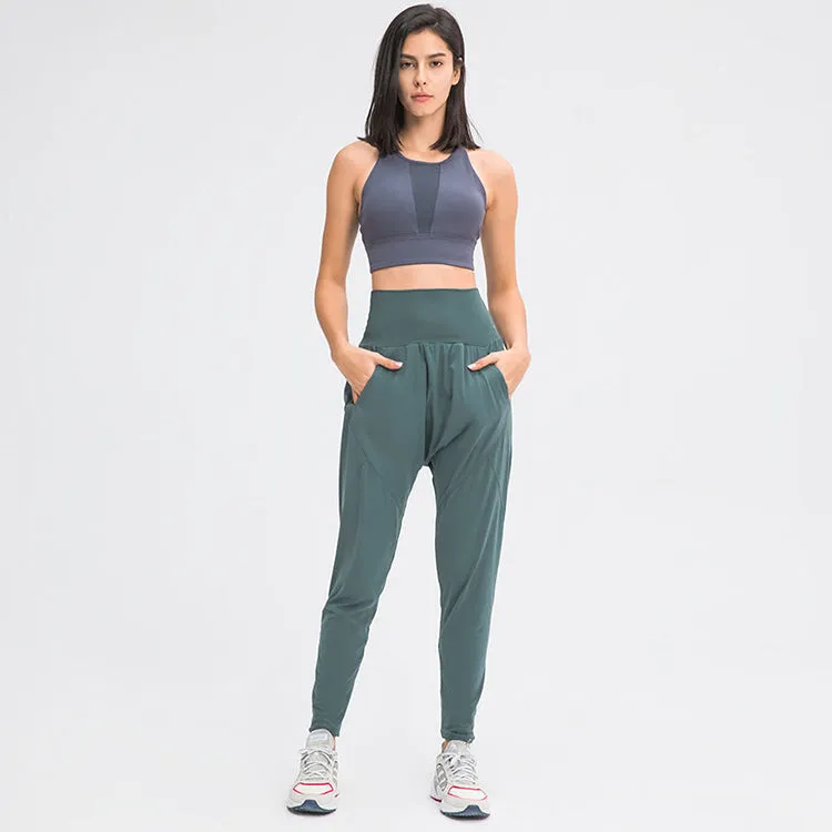 High Waisted Elastic Waistband Joggers