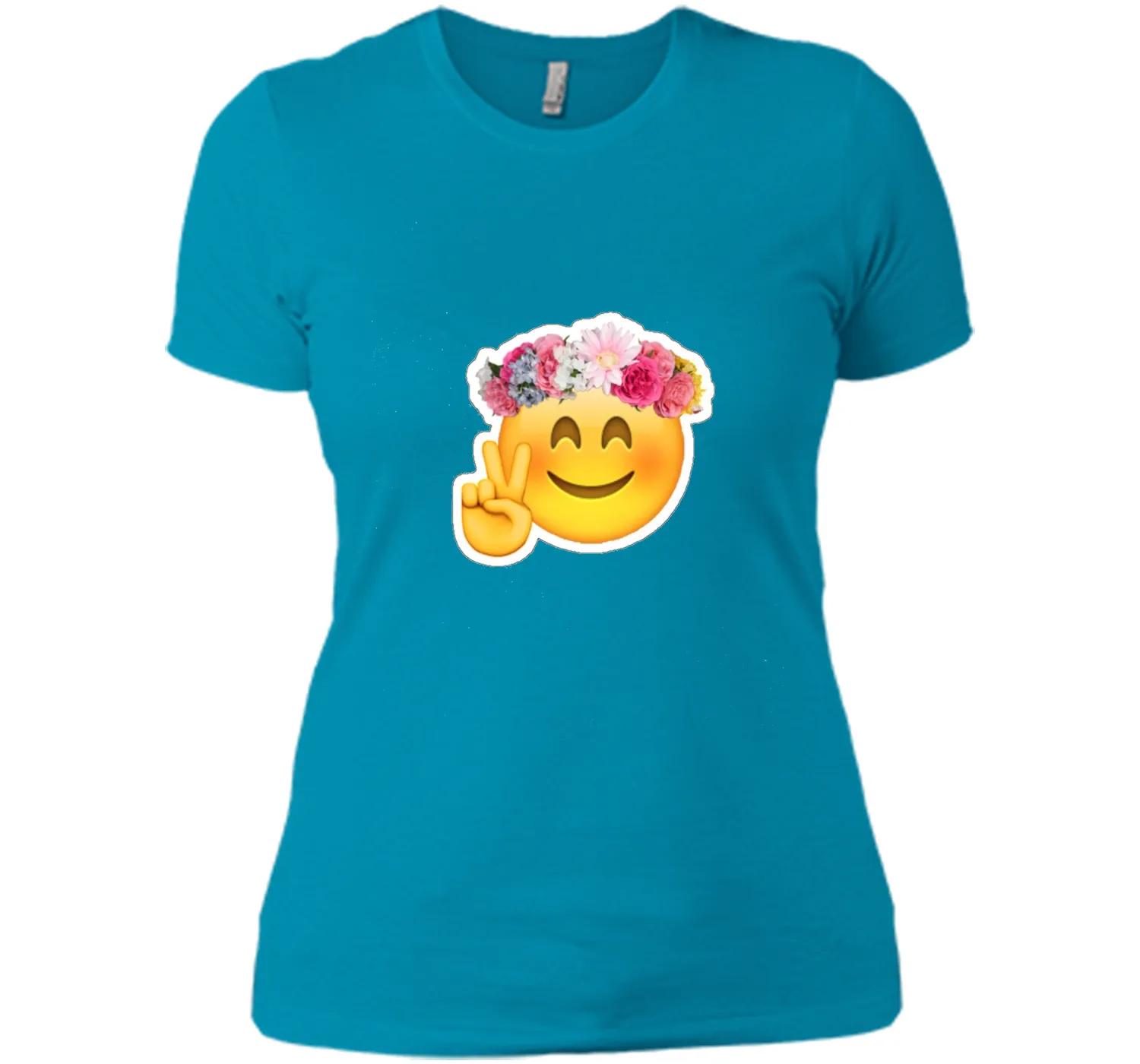 Hippie Smile Emoji t-shirt Bohemian Flower Child Peace