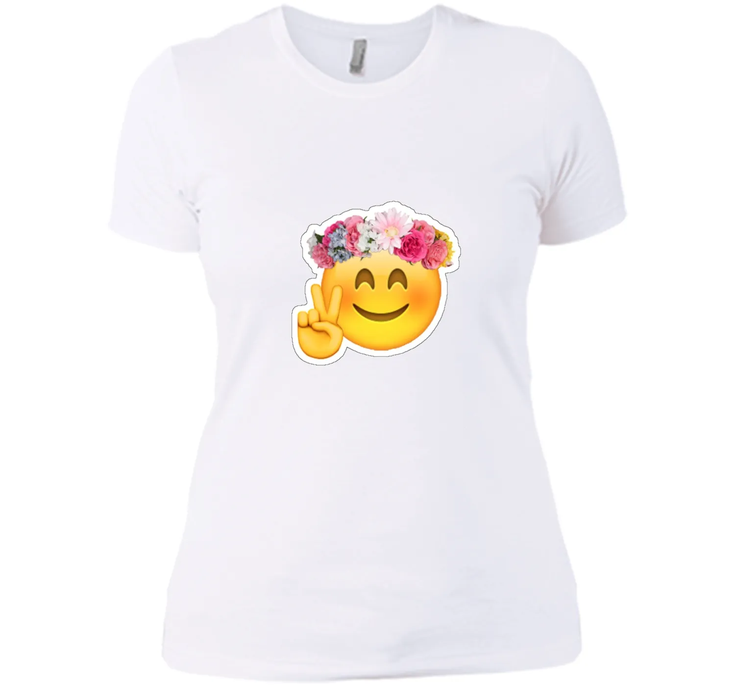 Hippie Smile Emoji t-shirt Bohemian Flower Child Peace