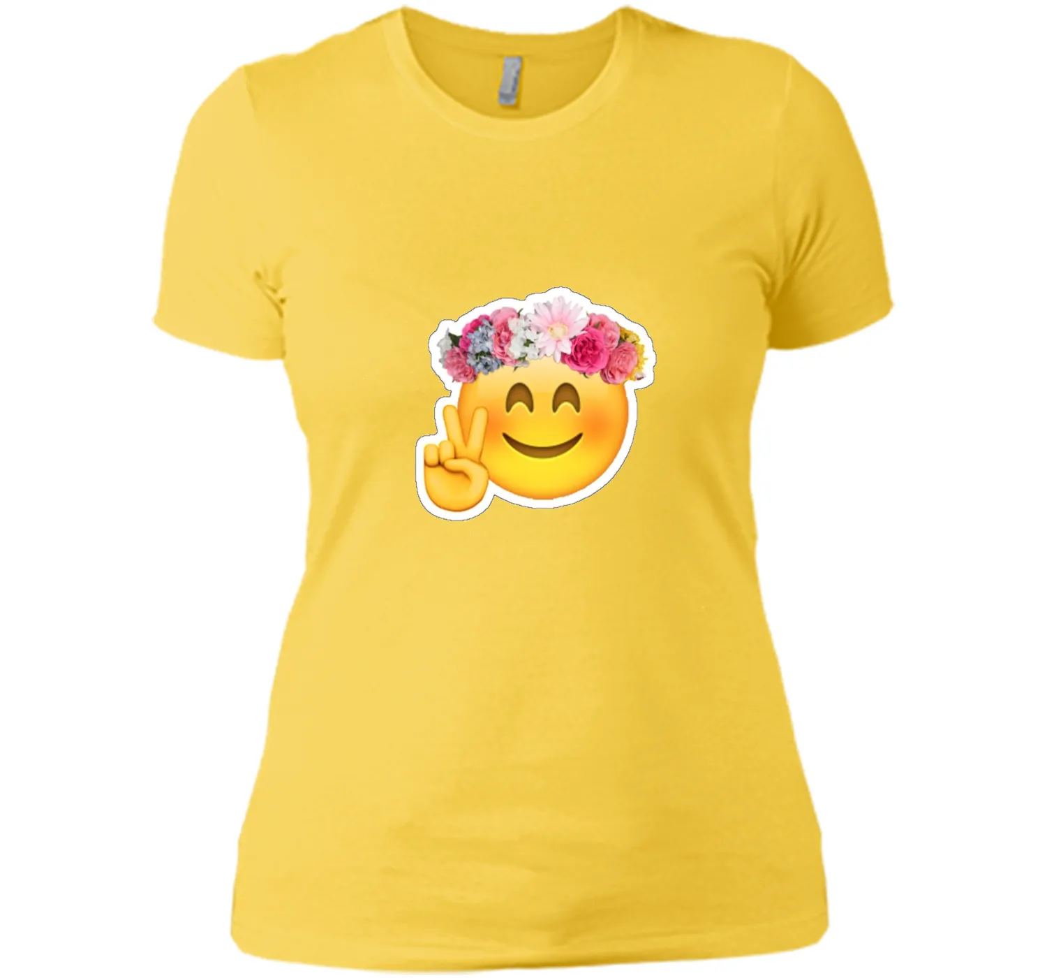 Hippie Smile Emoji t-shirt Bohemian Flower Child Peace