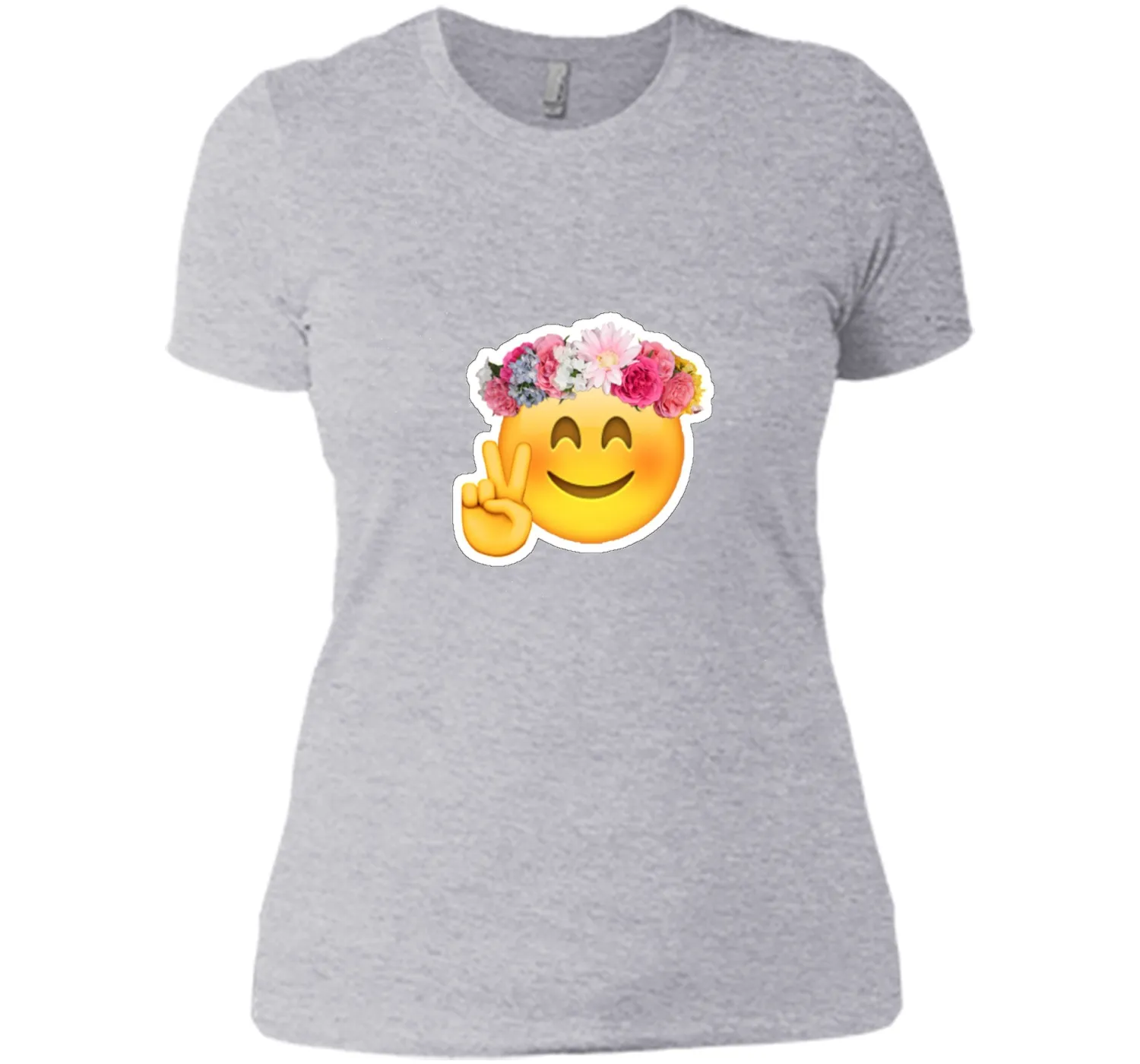 Hippie Smile Emoji t-shirt Bohemian Flower Child Peace