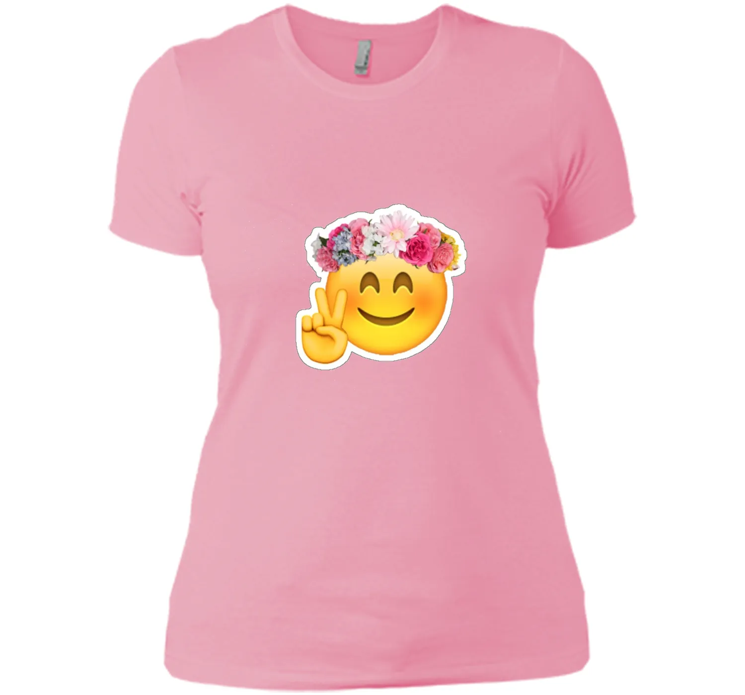Hippie Smile Emoji t-shirt Bohemian Flower Child Peace