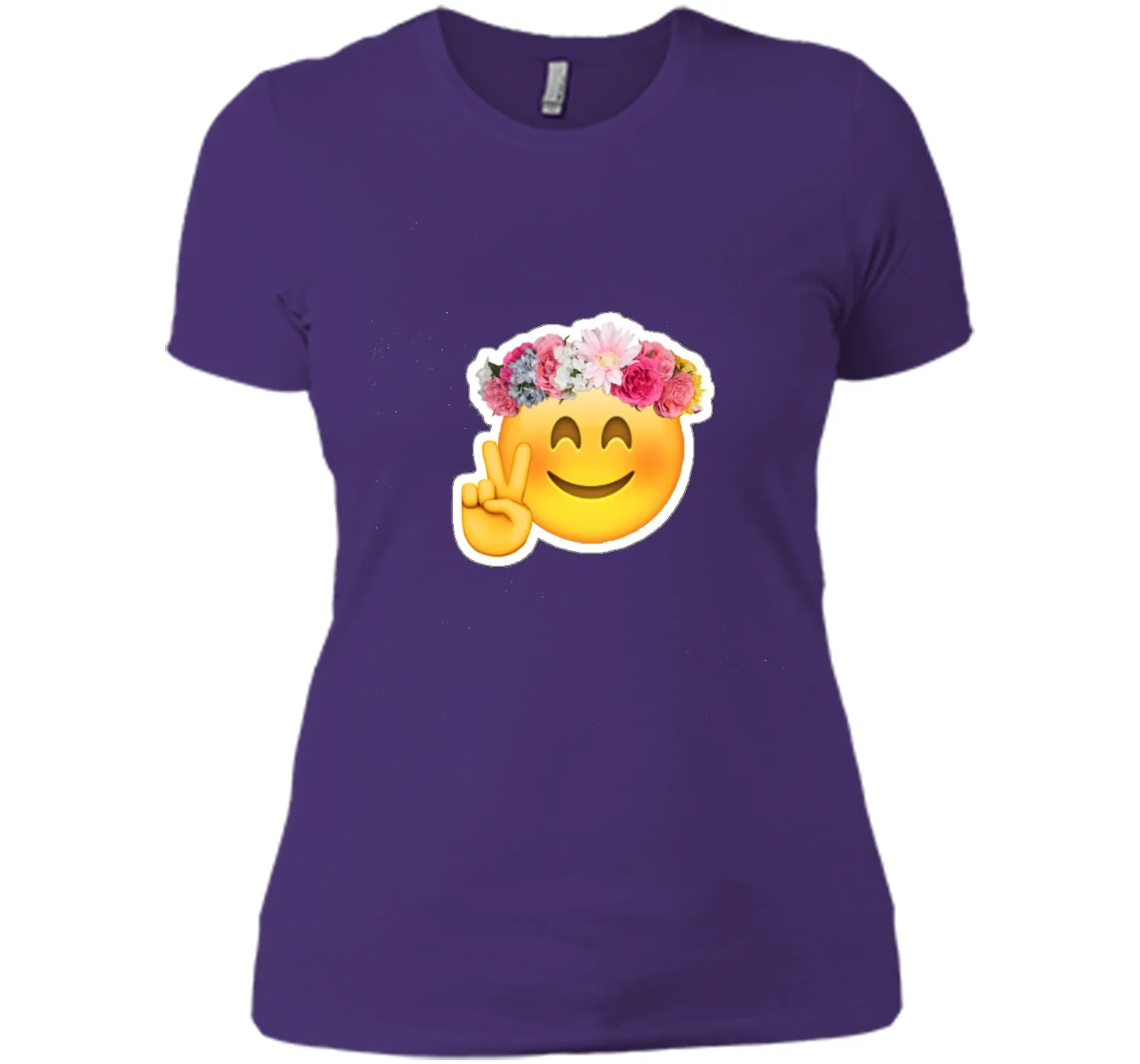 Hippie Smile Emoji t-shirt Bohemian Flower Child Peace