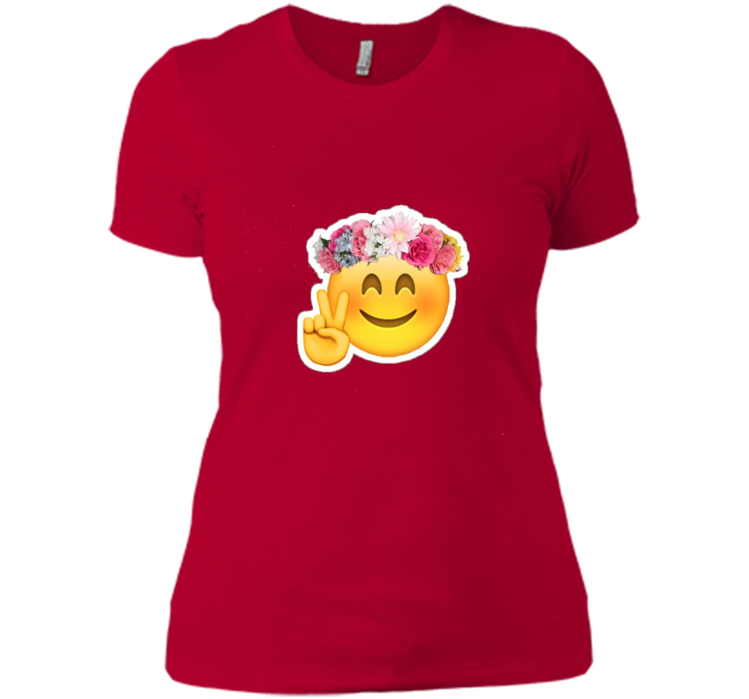 Hippie Smile Emoji t-shirt Bohemian Flower Child Peace