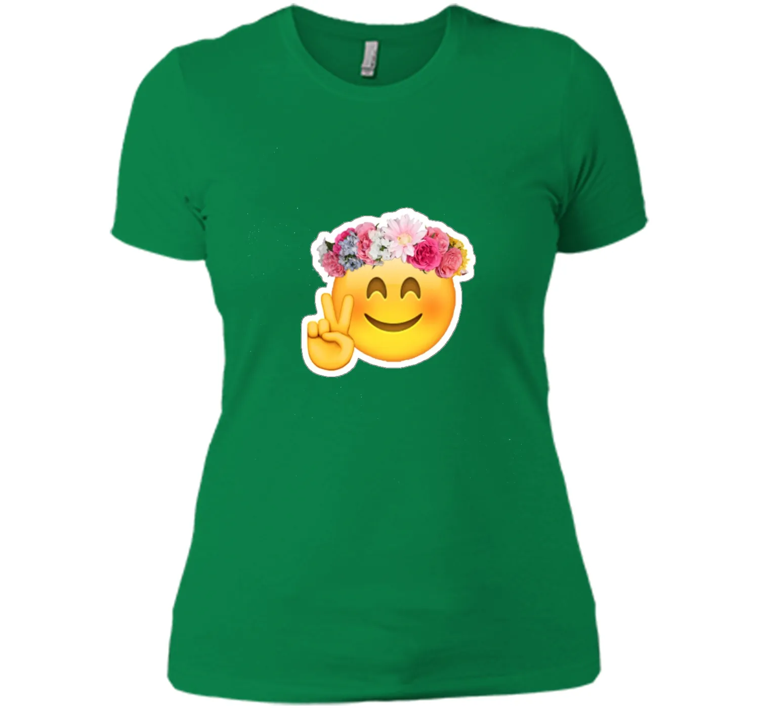 Hippie Smile Emoji t-shirt Bohemian Flower Child Peace