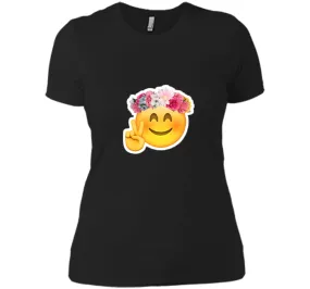 Hippie Smile Emoji t-shirt Bohemian Flower Child Peace