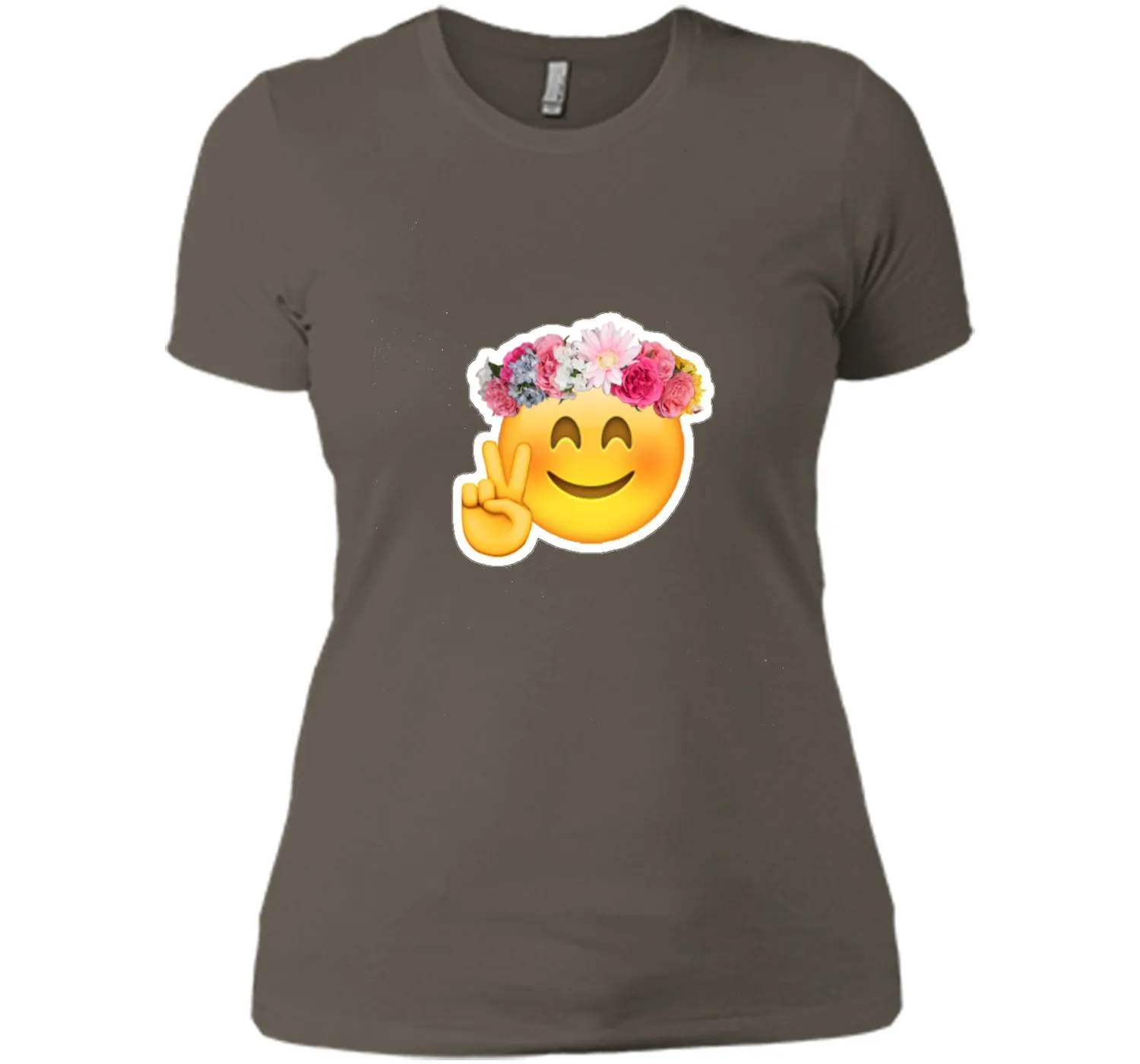 Hippie Smile Emoji t-shirt Bohemian Flower Child Peace
