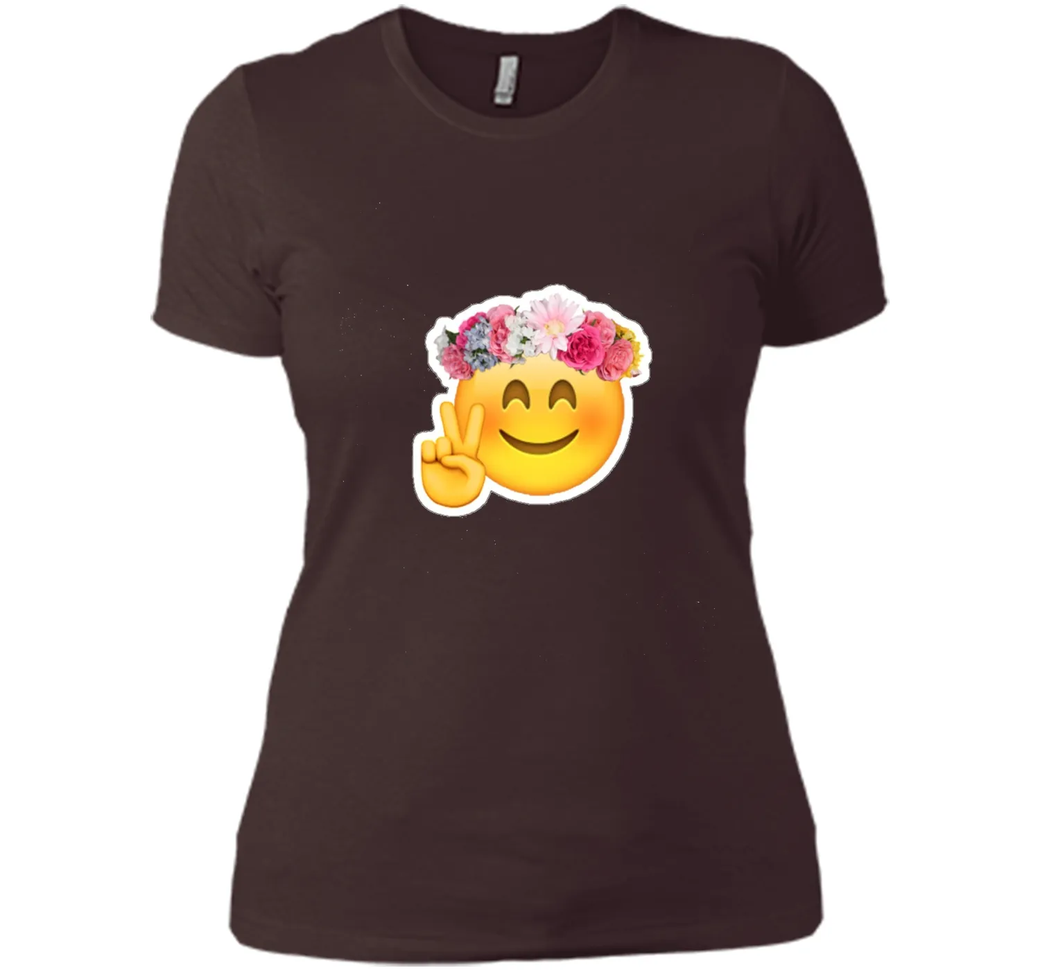 Hippie Smile Emoji t-shirt Bohemian Flower Child Peace