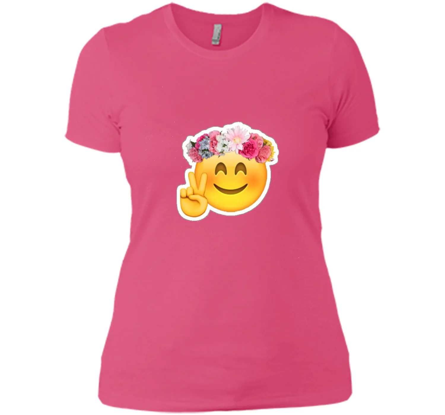 Hippie Smile Emoji t-shirt Bohemian Flower Child Peace