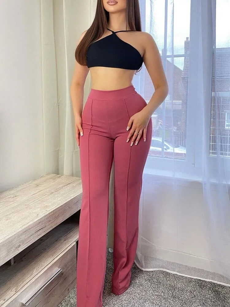 Hoge Taille Uitlopende Broek voor Elke Gelegenheid