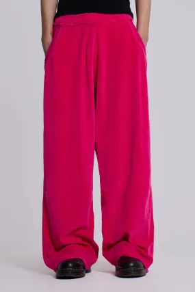 Hot Pink Velour Monster Joggers
