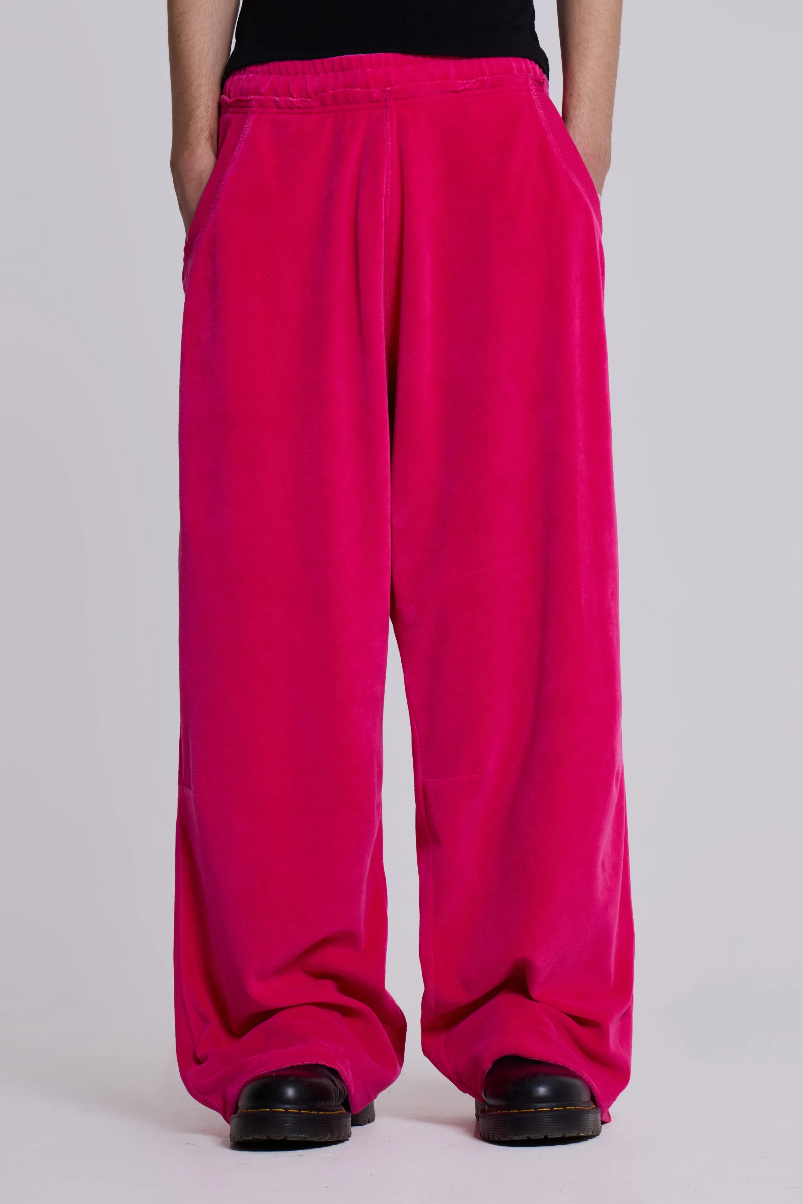 Hot Pink Velour Monster Joggers