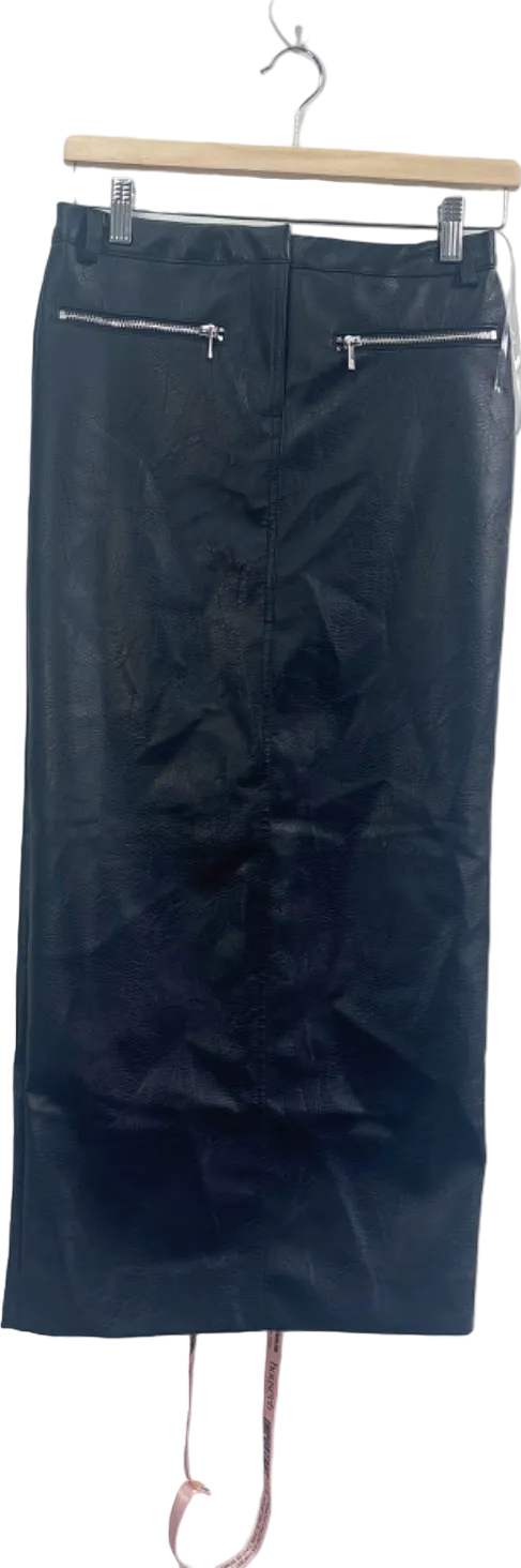 House Of CB Black Tania Faux Leather Pencil Skirt Size S