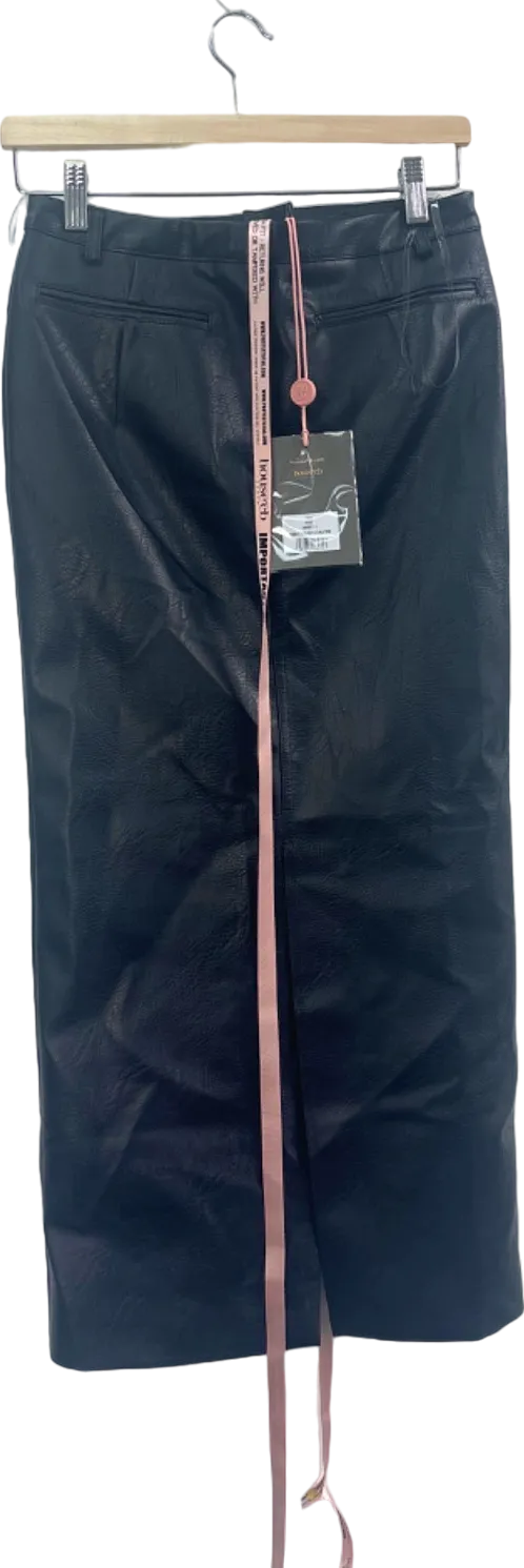 House Of CB Black Tania Faux Leather Pencil Skirt Size S
