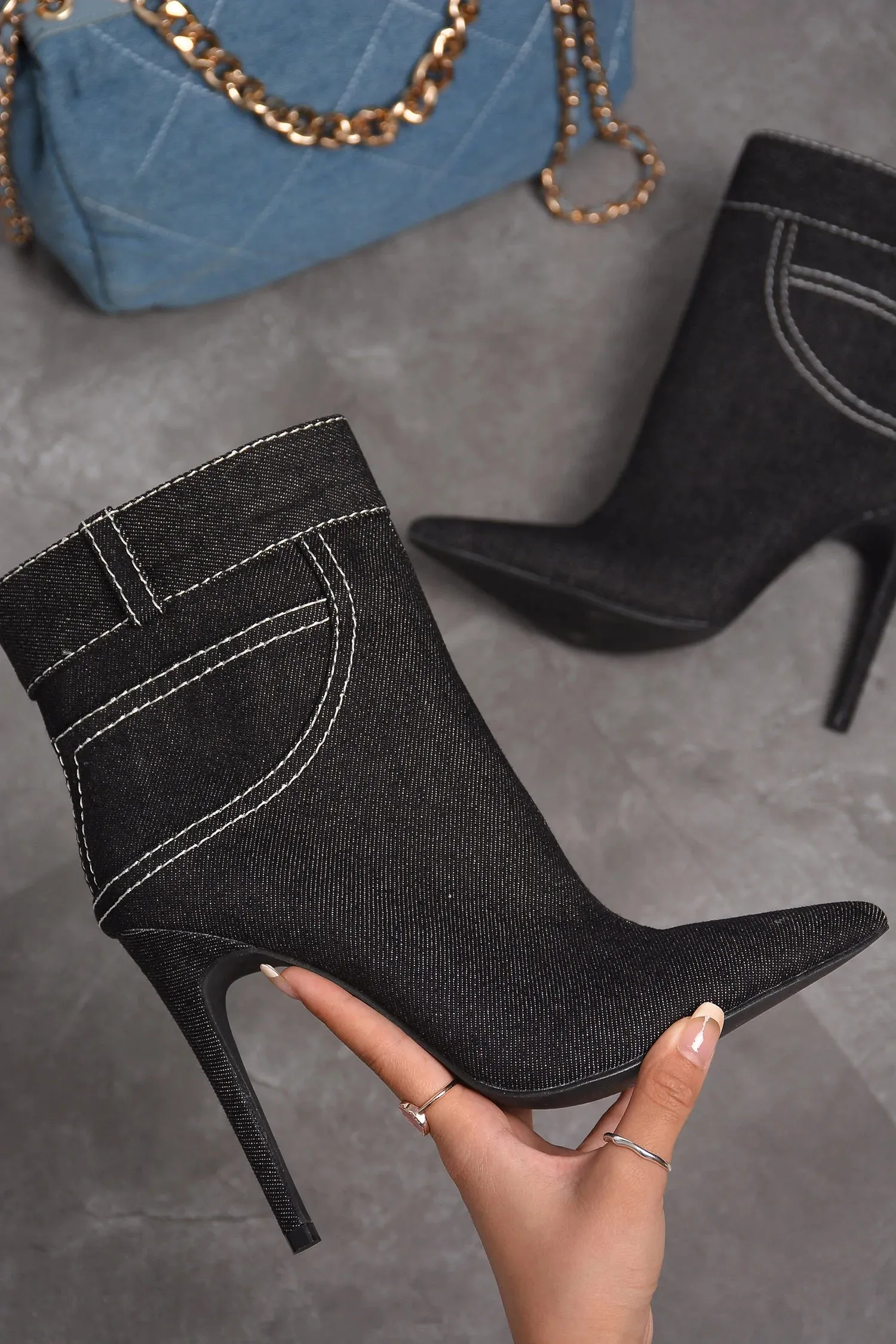 Jean Low Heel Bootie Canva by Cape Robbin