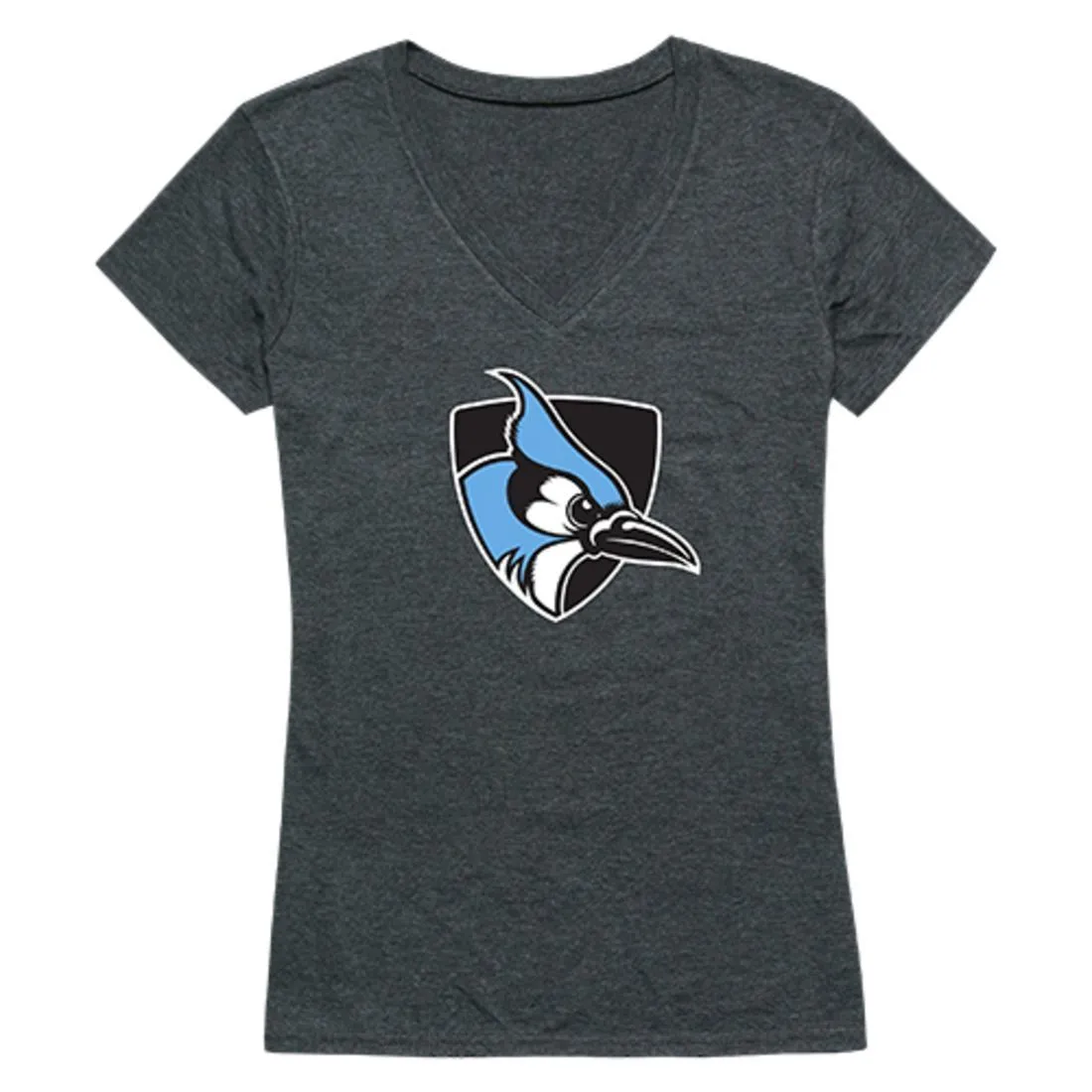 JHU Johns Hopkins University Blue Jays Womens Cinder T-Shirt Heather Charcoal