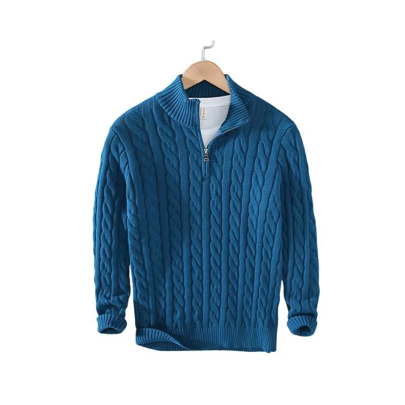Knitted Zip-Turtleneck Sweater Men