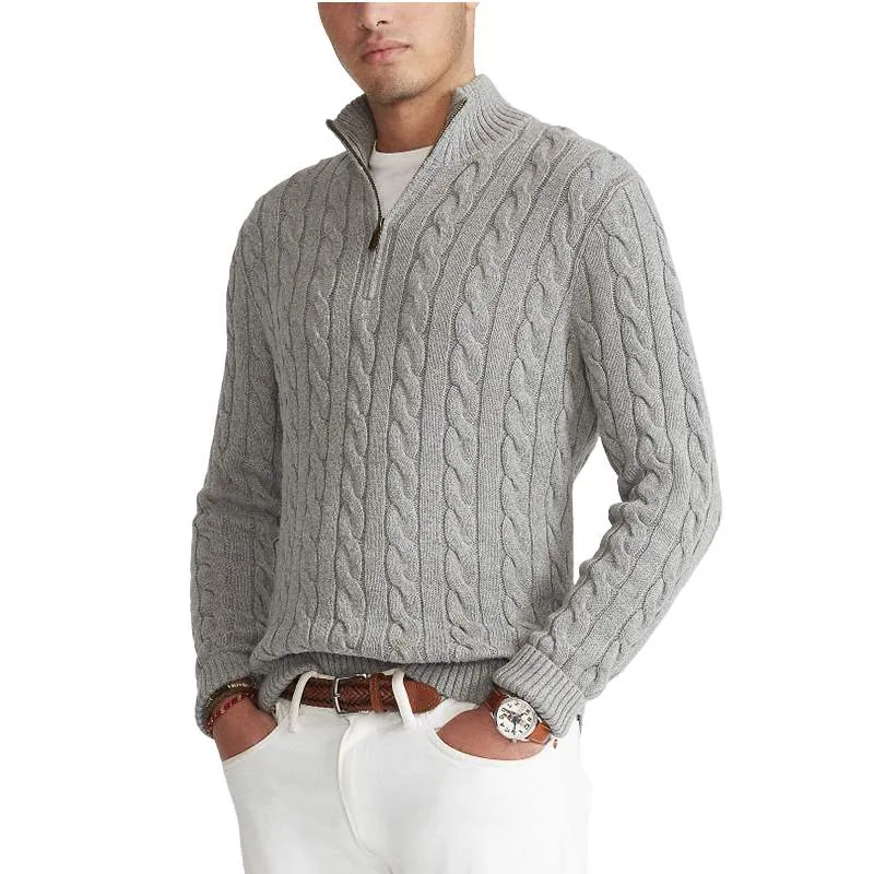 Knitted Zip-Turtleneck Sweater Men