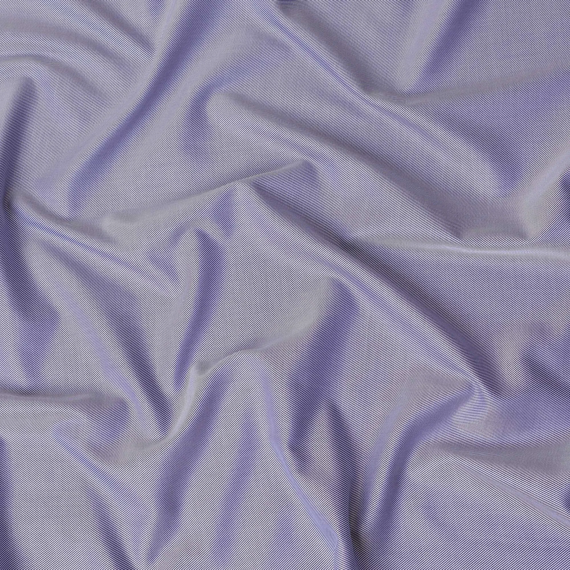 Lavender blue Premium Italian 100% cotton shirting fabric with white print in twill weave-D16479