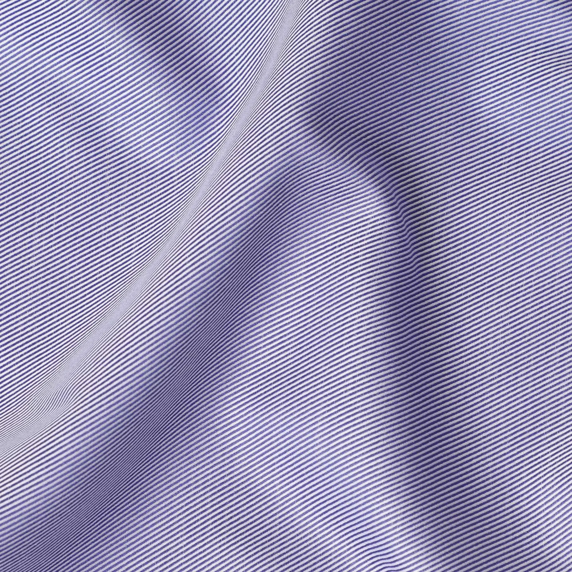 Lavender blue Premium Italian 100% cotton shirting fabric with white print in twill weave-D16479