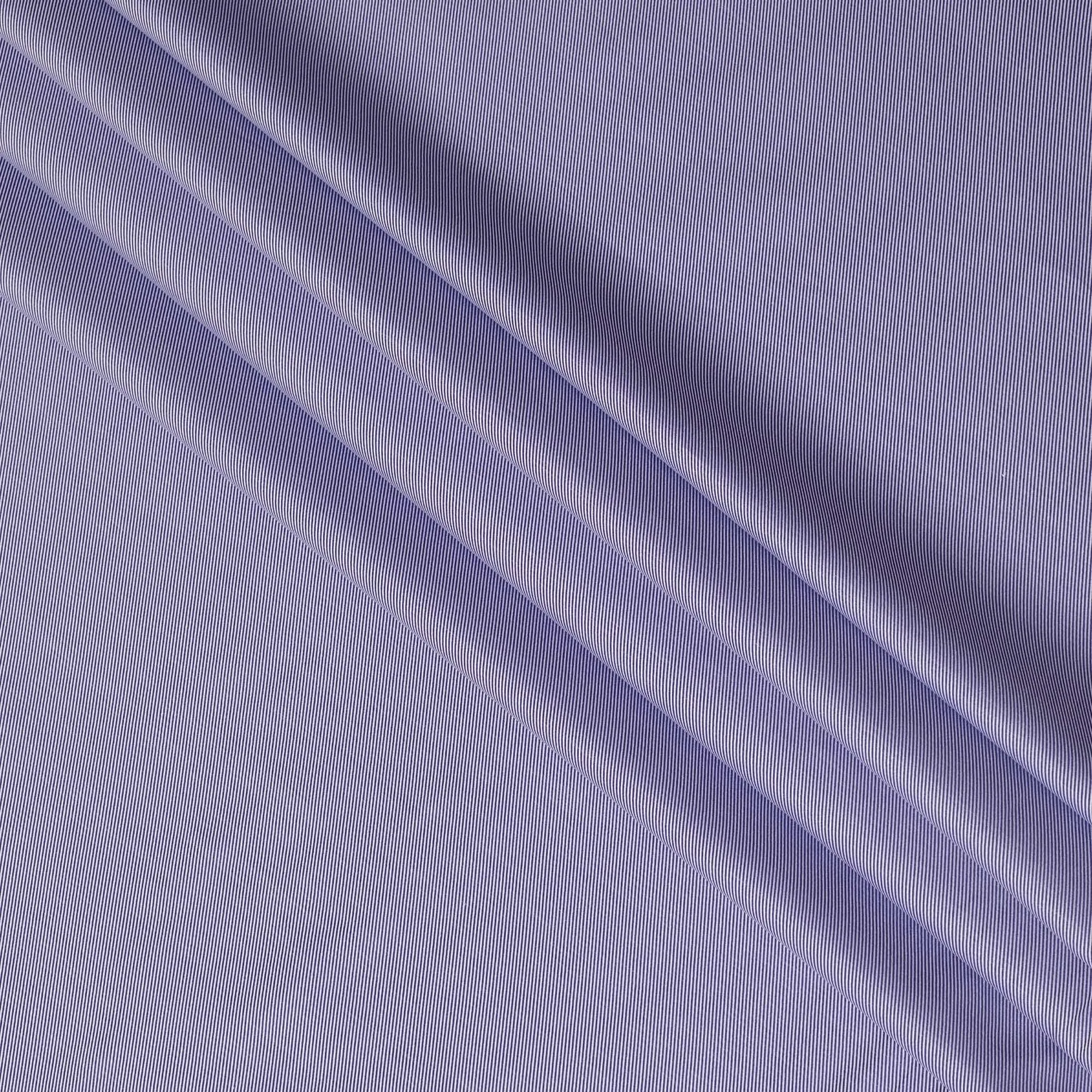 Lavender blue Premium Italian 100% cotton shirting fabric with white print in twill weave-D16479