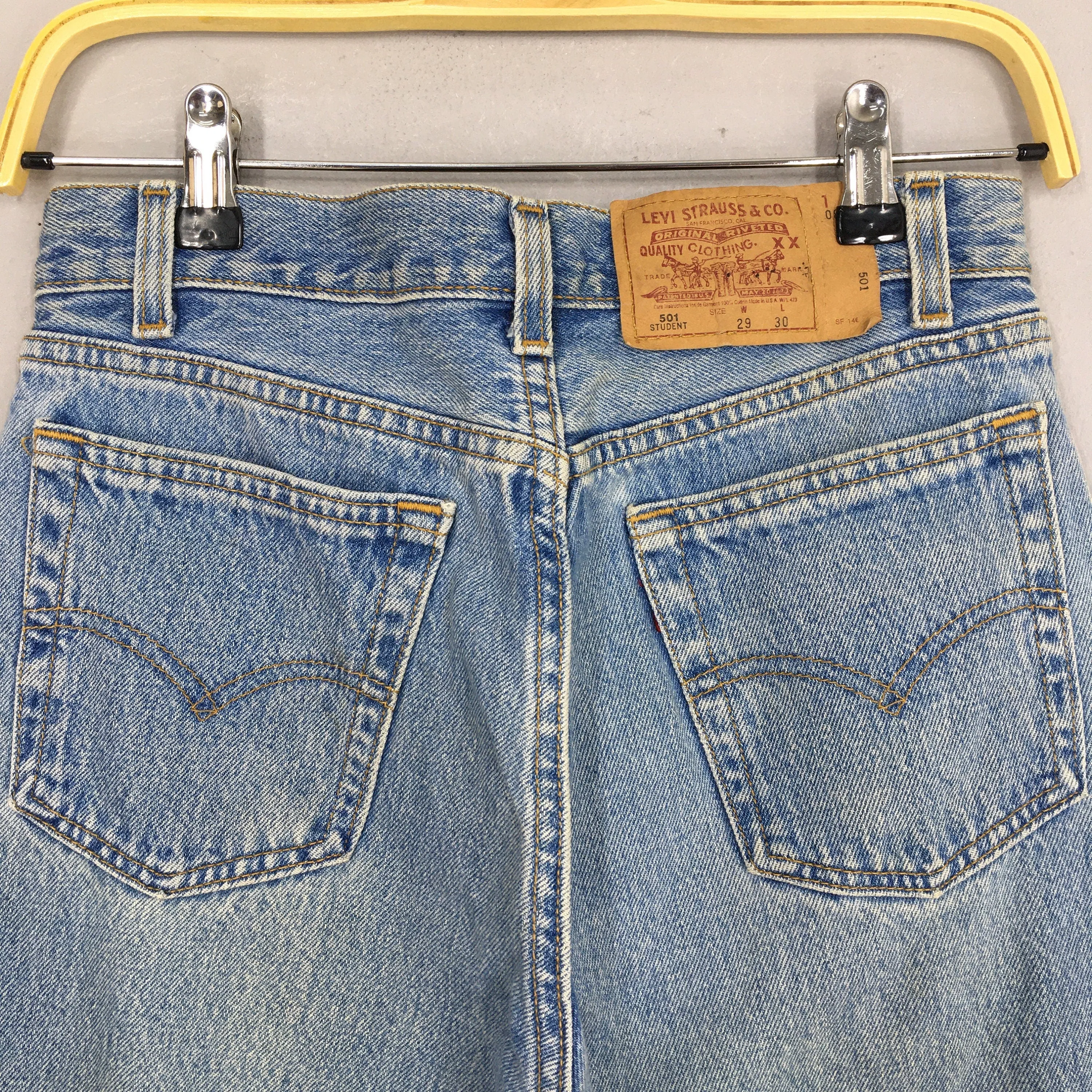 Levi's 501 Blue Faded High Waisted Jeans Size 28X30