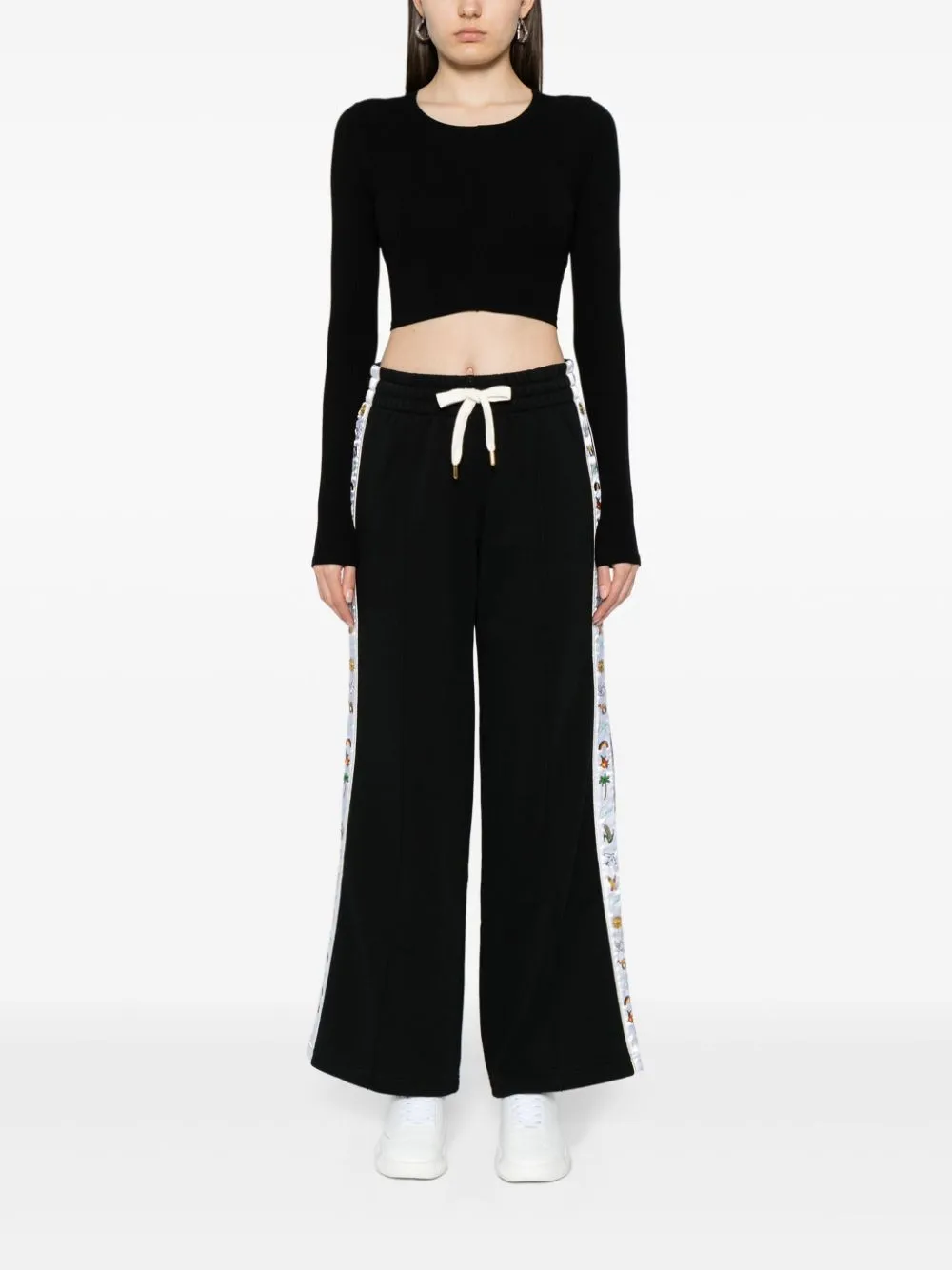 logo-tape organic cotton track pants