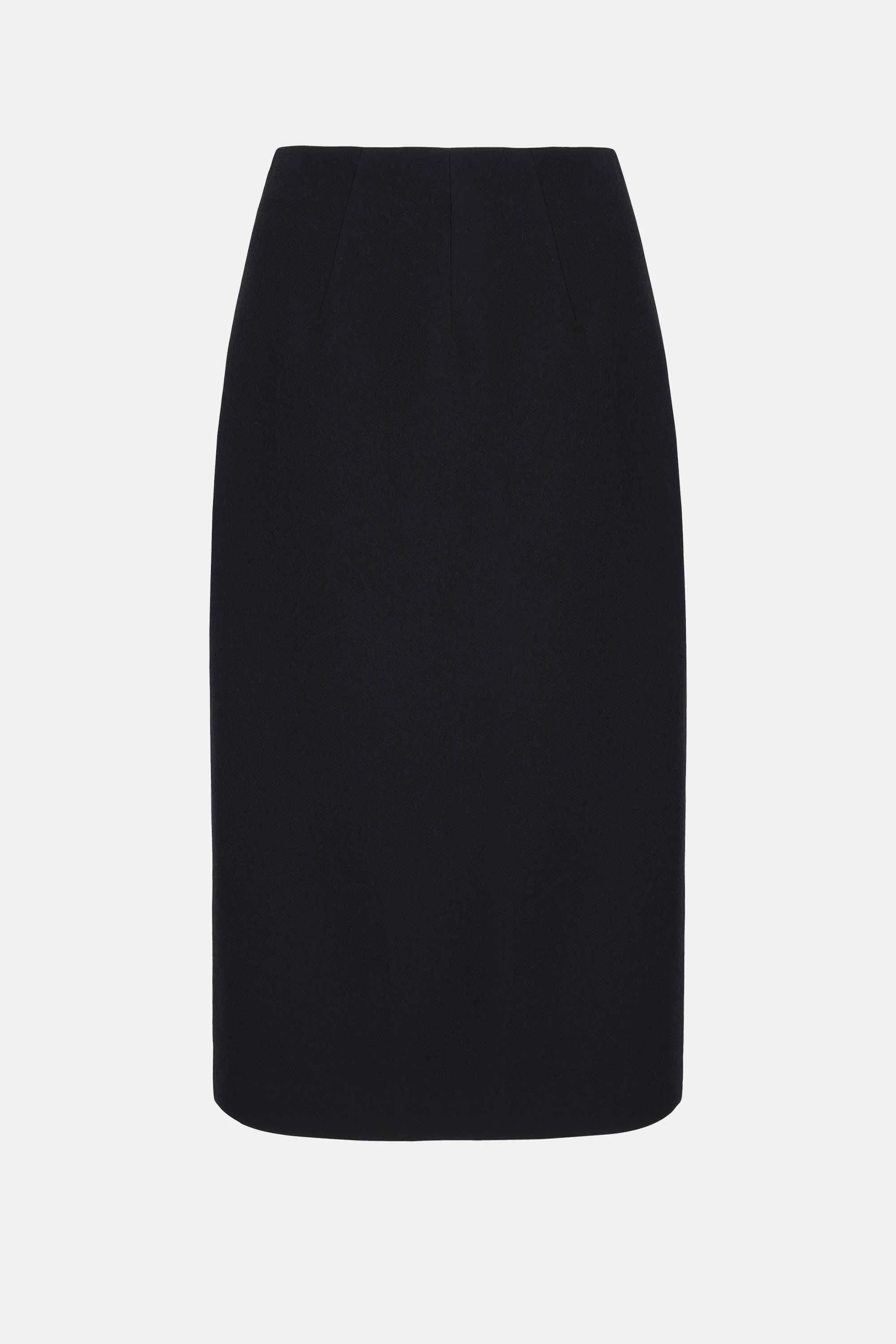 Lorinda Pencil Skirt In Black Double Crepe