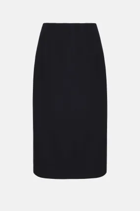 Lorinda Pencil Skirt In Black Double Crepe