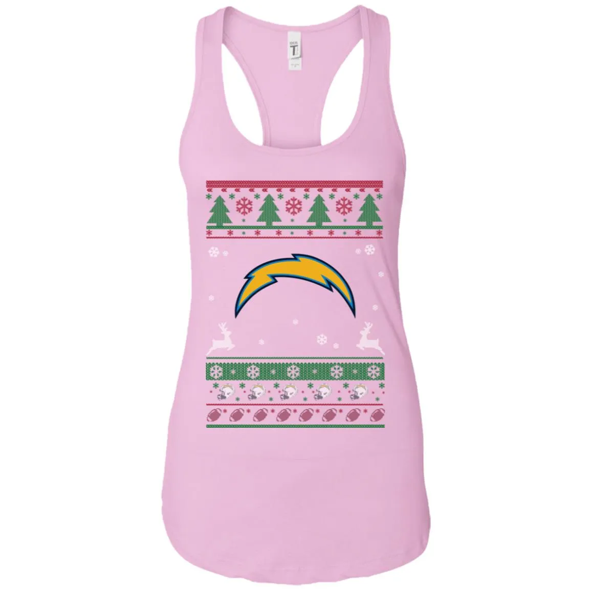 Los Angeles Chargers Logo Football Teams Ugly Christmas Sweater Women Tank
