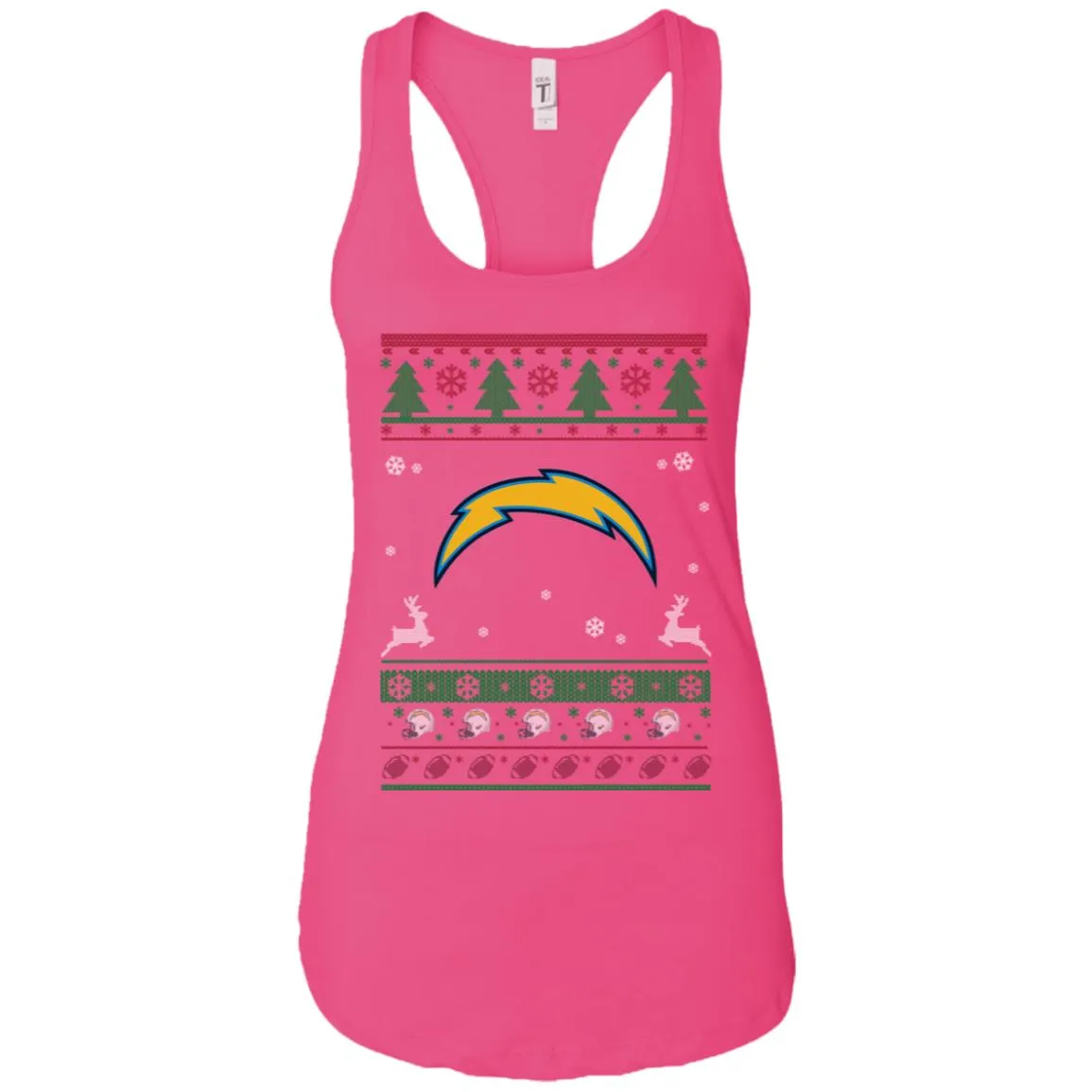 Los Angeles Chargers Logo Football Teams Ugly Christmas Sweater Women Tank