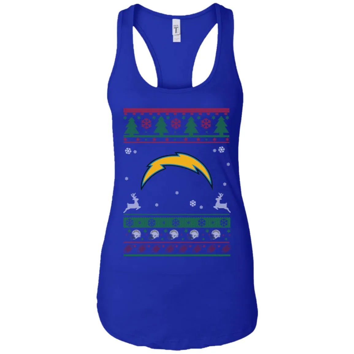 Los Angeles Chargers Logo Football Teams Ugly Christmas Sweater Women Tank