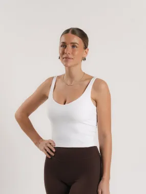 Lux Built-In Tank Top - Blanc