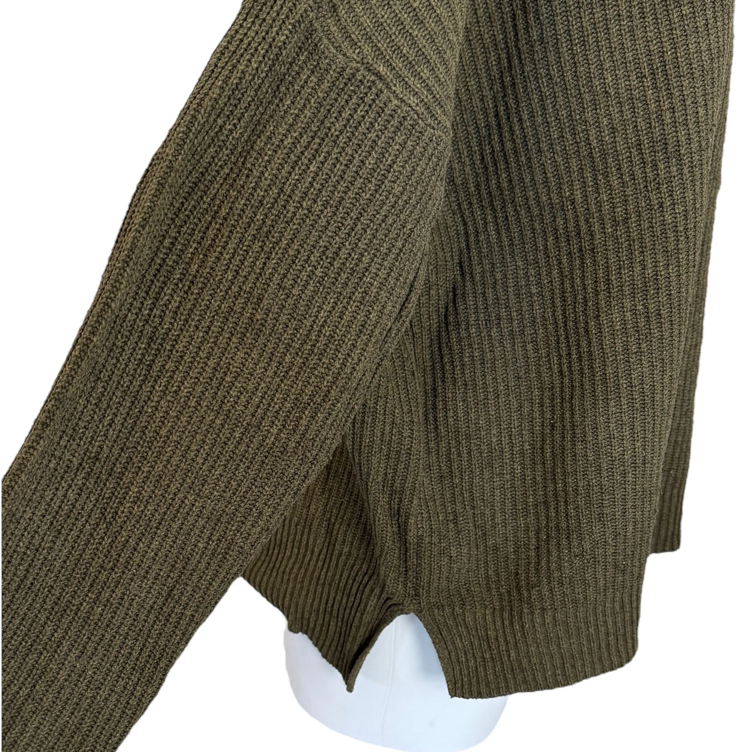 Madewell | Women's Olive Green Knit Pocket Pullover Sweater | Size: XL