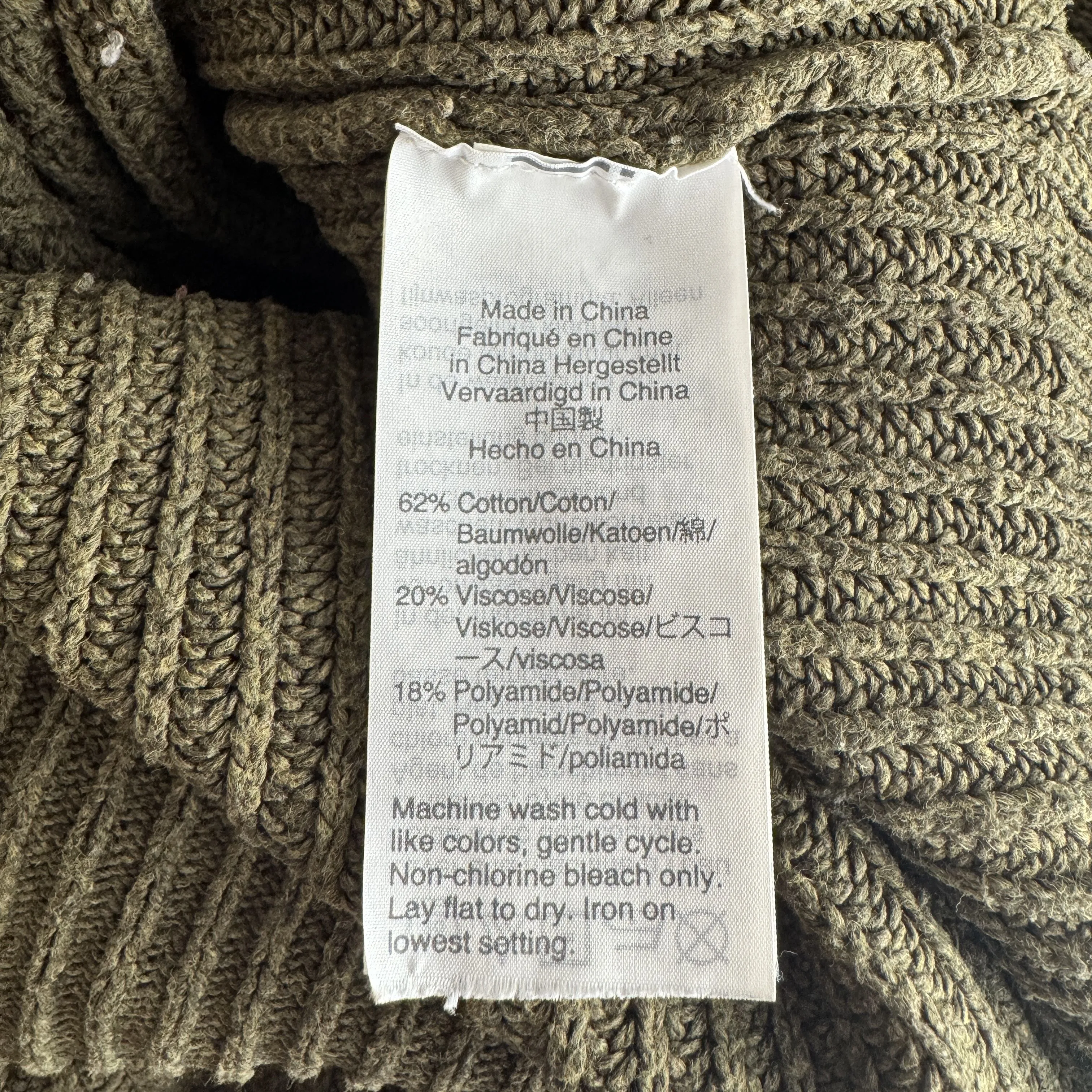 Madewell | Women's Olive Green Knit Pocket Pullover Sweater | Size: XL