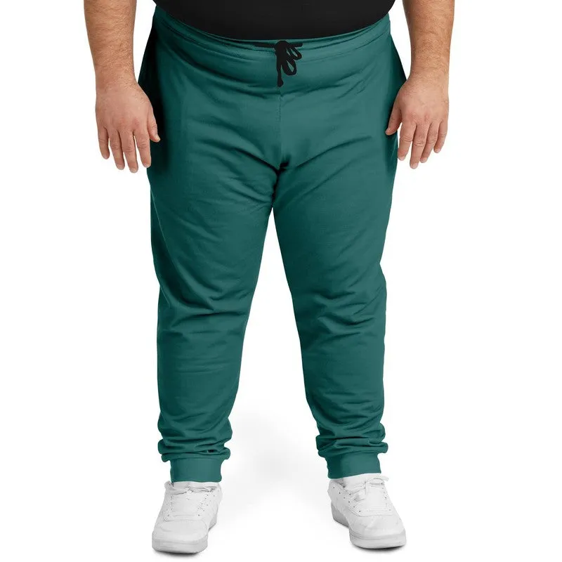 Medium Dark Blue Cool Green Joggers | Unisex | with PLUS sizes | Medium Dark Pastel Blue Cool Green | C60M0Y30K60