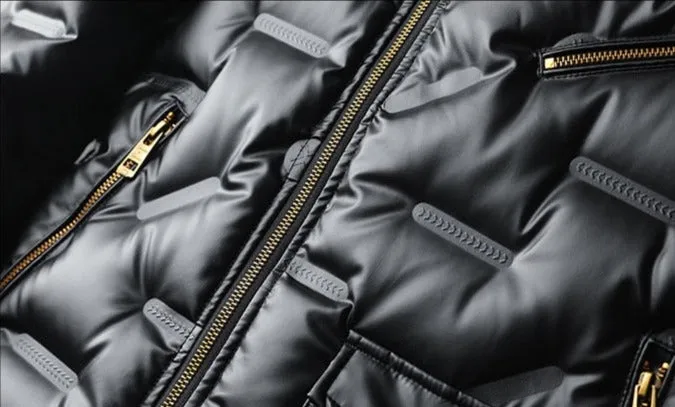 Men Vintage Motorcycle Zipper Duck Down Jacket